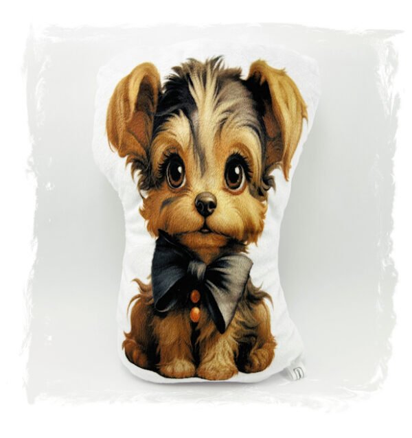 Creative ZK Designs' Afita Jazz Yorkie Puppy Plush Toy with a charming bow tie, perfect for cuddling and play.