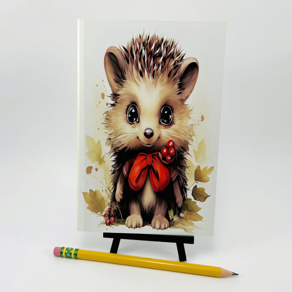 hedgehog stuffed toy notebook