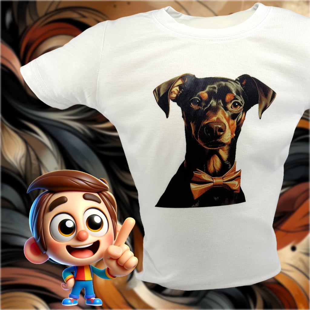 Image of Terry Doberman Shirt and Onesie from the Afita Collection, featuring a playful Doberman design for the stylish toddler.