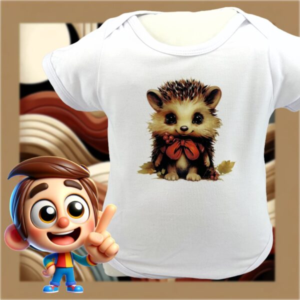 Cute Poky Hedgehog infant onesie and toddler t-shirt on soft polyester from the Afita Collection, in sizes 0-4T.
