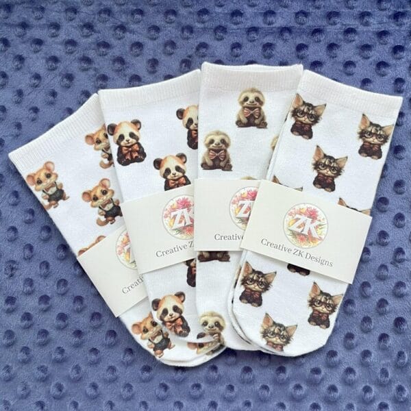 Afita character crew socks with all-over print